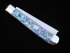 Cooper Cutlery Smooth Abalone Shell Razor Trapper Knife Rare NIB Made in USA ABALONE