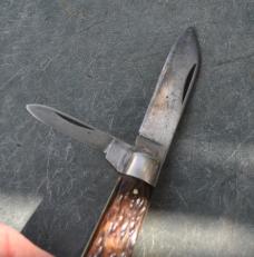 Pal Blade Co. USA 2 Blade Easy Open Jigged bone Bail Nickel Bolsters Brass Liners Great Snap