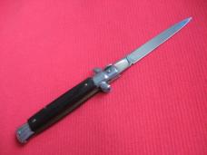 Older "INOX" Italian 9" Dark Horn Switchblade Knife.