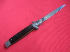Older "INOX" Italian 9" Dark Horn Switchblade Knife.