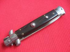 Older "INOX" Italian 9" Dark Horn Switchblade Knife.