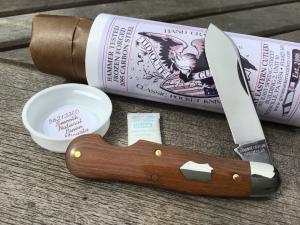 Great Eastern Cutlery 562123EO Reverse Dog Leg Smooth Natural Linen Micarta 1 of 52!