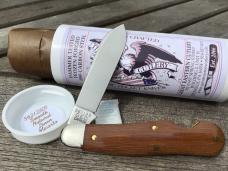 Great Eastern Cutlery 562123EO Reverse Dog Leg Smooth Natural Linen Micarta 1 of 52!