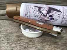 Great Eastern Cutlery 562123EO Reverse Dog Leg Smooth Natural Linen Micarta 1 of 52!