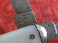 CATTARAUGUS 4 bl pen knife w/ pearl scales...no pattern no. visible.