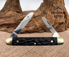 Boker Tree Brand 230 Equal End 2 Blade Pen Knife, Jig Black Composite Handle 52 