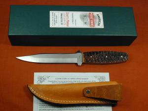Schatt & Morgan Walnut Jigged Bone Fixed Blade Sheath Knife by Cooper Cutlery V1 WJB Made in USA