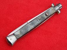  New 13" Italian Stiletto Brazilian-Horn  SS-Bayonet grind Blade fully lined nickel/silver bolsters