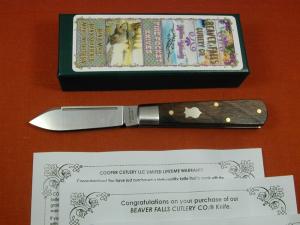Beaver Falls Cutlery Co Smooth Franciscan Walnut Wood Jack Knife NIB from Cooper Cutlery Made USA FW