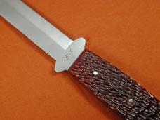 Schatt & Morgan Red Jigged Bone Fixed Blade Sheath Knife by Cooper Cutlery V1 RJB Made in USA