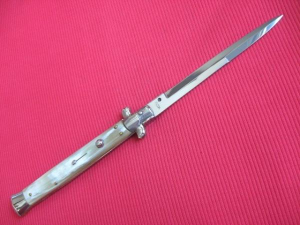 Brand New Old Stock "INOX" 13 Inch Brazilian Horn ITALIAN STILETTO Switchblade Knife