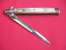 Brand New Old Stock "INOX" 13 Inch Brazilian Horn ITALIAN STILETTO Switchblade Knife