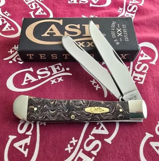 2025 Case Trapper 7254 SS. Beautiful Smooth Black Curly Oak wood handles. Never used or carried