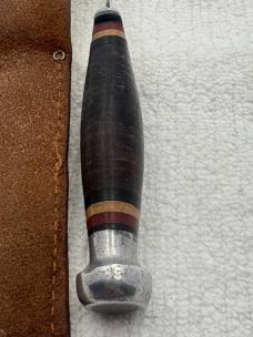 Valacut USA Vintage Fixed Blade Stacked Leather Handle Hunting Knife Rare (9)