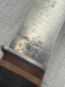 Valacut USA Vintage Fixed Blade Stacked Leather Handle Hunting Knife Rare (9)