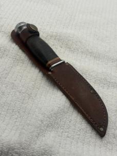 Valacut USA Vintage Fixed Blade Stacked Leather Handle Hunting Knife Rare (9)
