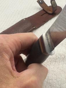 Valacut USA Vintage Fixed Blade Stacked Leather Handle Hunting Knife Rare (9)