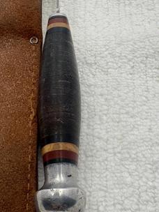 Valacut USA Vintage Fixed Blade Stacked Leather Handle Hunting Knife Rare (9)