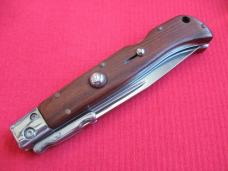 New 9" Roma Italian style Swing Guard Switchblade Knife w/Genuine Wood handles