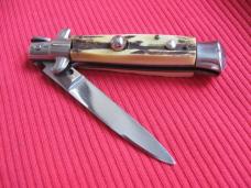 Vintage Italian Small Transitional VIRGINIA 16 cm. Stiletto Stag Switchblade 