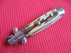 Vintage Italian Small Transitional VIRGINIA 16 cm. Stiletto Stag Switchblade 
