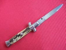 Vintage Italian Small Transitional VIRGINIA 16 cm. Stiletto Stag Switchblade 