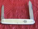 KEEN KUTTER 2 blade PEN knife w/ cracked ice scales UNSHARPENED