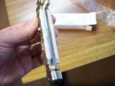 A. G. A. Campolin Maniago, Italy Maltese Cross Bayonet 9 Incher Lockback W/Genuine Stag/Antler NIB