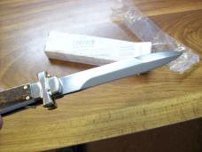 A. G. A. Campolin Maniago, Italy Maltese Cross Bayonet 9 Incher Lockback W/Genuine Stag/Antler NIB