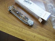 A. G. A. Campolin Maniago, Italy Maltese Cross Bayonet 9 Incher Lockback W/Genuine Stag/Antler NIB