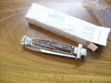 A. G. A. Campolin Maniago, Italy Maltese Cross Bayonet 9 Incher Lockback W/Genuine Stag/Antler NIB