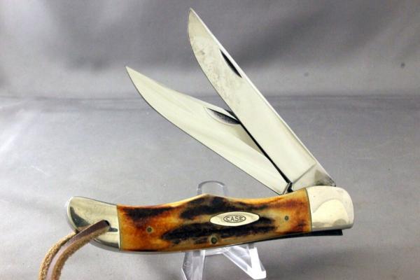 CASE 5265SAB Folding Hunter with Super Stag Handles, 10 Ddots, 1970, Very Nice Knife, Neat Lanyard CASE 5265SAB Folding Hunter with Super Stag Handles, 10 Ddots, 1970, Very Nice Knife, Neat Lanyard
