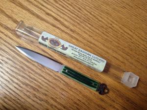 Great Eastern Cutlery 0210 Green Jigged Bone Letter Opener, NEW, MINT 1 of only 10 made! 