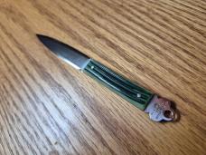 Great Eastern Cutlery 0210 Green Jigged Bone Letter Opener, NEW, MINT 1 of only 10 made! 