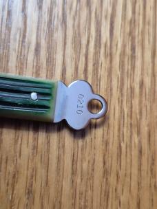 Great Eastern Cutlery 0210 Green Jigged Bone Letter Opener, NEW, MINT 1 of only 10 made! 