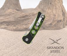 QSP Knife Unicorn Button Lock Neon G10 Handle QS156-C1 14C28N Blade Pocket Knife