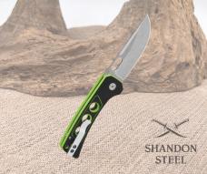 QSP Knife Unicorn Button Lock Neon G10 Handle QS156-C1 14C28N Blade Pocket Knife