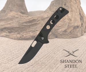 QSP Knife Unicorn Button Lock Folding Pocket Knife Brown Micarta QS156-A2