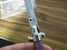 Armando Beltrame Italian 9 Inch Automatic Stiletto Swivel Bol. Dagger Rare Violet Handles UNUSED! 