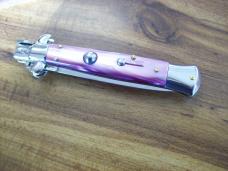 Armando Beltrame Italian 9 Inch Automatic Stiletto Swivel Bol. Dagger Rare Violet Handles UNUSED! 