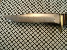 SCHRADE USA MADE VINTAGE 491 GOLD RUSH COMMORMERATIVE 49'R CARBON STEEL FIXED BLADE KNIFE & SHEATH