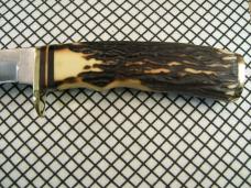 SCHRADE USA MADE VINTAGE 491 GOLD RUSH COMMORMERATIVE 49'R CARBON STEEL FIXED BLADE KNIFE & SHEATH