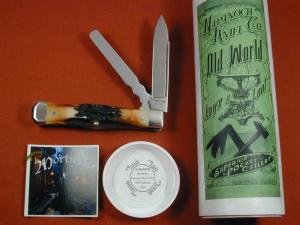 Napanoch Knife Co Genuine Burnt Stag Mortician Coffin Jack Knife Rare 1 of 10 COA USA Made