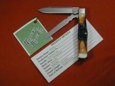Napanoch Knife Co. Genuine Burnt Stag Mortician Coffin Jack Knife Rare 1 of 10 COA USA Made