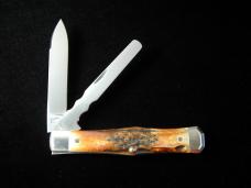 Napanoch Knife Co. Genuine Burnt Stag Mortician Coffin Jack Knife Rare 1 of 10 COA USA Made