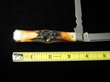 Napanoch Knife Co. Genuine Burnt Stag Mortician Coffin Jack Knife Rare 1 of 10 COA USA Made