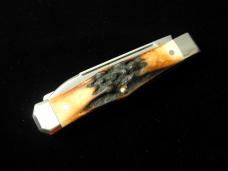 Napanoch Knife Co. Genuine Burnt Stag Mortician Coffin Jack Knife Rare 1 of 10 COA USA Made