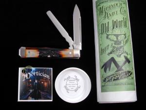 Napanoch Knife Co Genuine Amber Stag Mortician Coffin Jack Knife Rare 1 of 12 COA USA Made