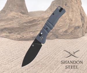 QSP Ripley Glyde Lock Folding Knife Black 14C28N Blade Gray G10 Handle QS160-B2