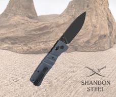 QSP Ripley Glyde Lock Folding Knife Black 14C28N Blade Gray G10 Handle QS160-B2